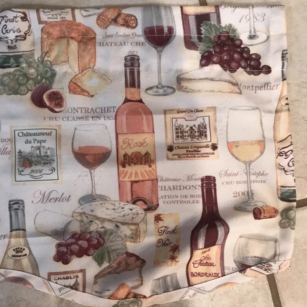 Curtains Wine Themed 3 Piece Curtains Set